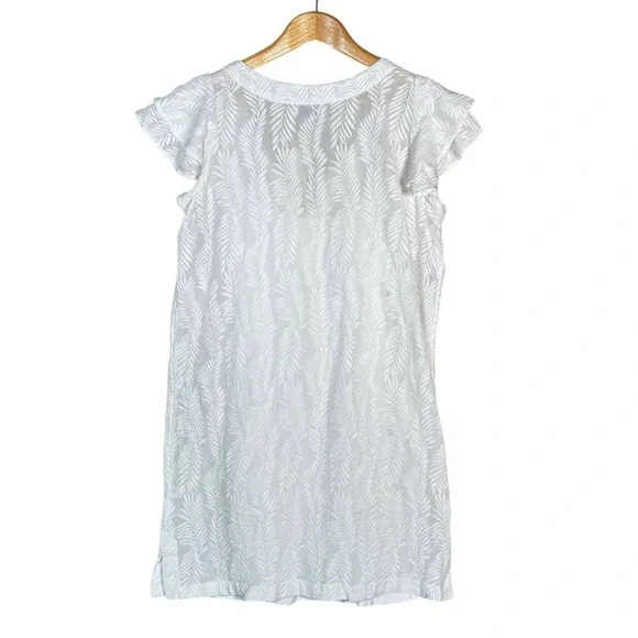 VINEYARD VINES Tasseled Embroidered Palm Tunic Shift Dress - Picture 5 of 11